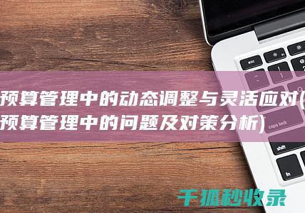 预算管理中的动态调整与灵活应对 (预算管理中的问题及对策分析)