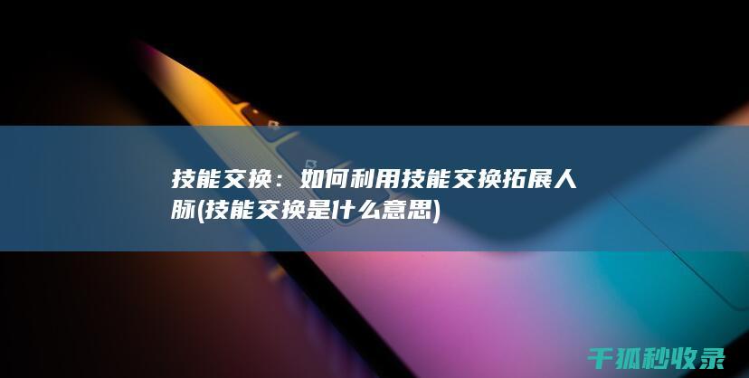 技能交换：如何利用技能交换拓展人脉 (技能交换是什么意思)